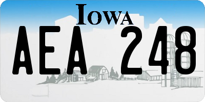 IA license plate AEA248