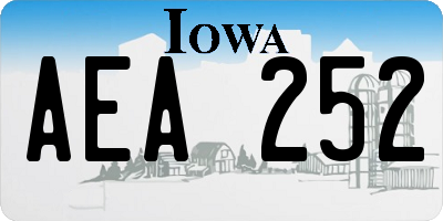 IA license plate AEA252