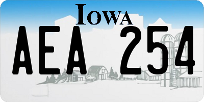 IA license plate AEA254