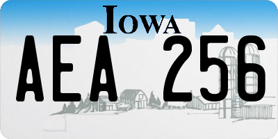 IA license plate AEA256