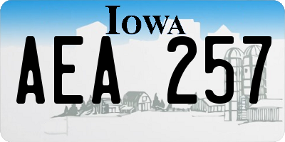 IA license plate AEA257