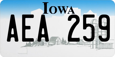 IA license plate AEA259
