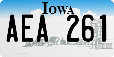 IA license plate AEA261