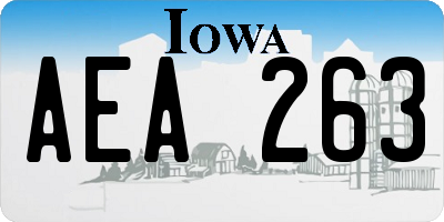 IA license plate AEA263