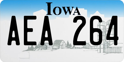 IA license plate AEA264