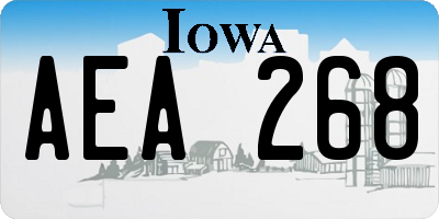 IA license plate AEA268
