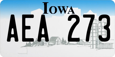 IA license plate AEA273