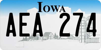 IA license plate AEA274