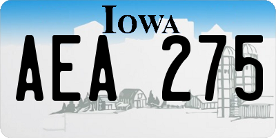 IA license plate AEA275