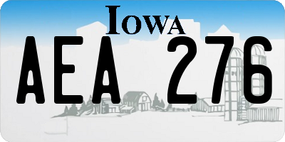 IA license plate AEA276