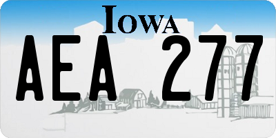 IA license plate AEA277