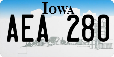 IA license plate AEA280
