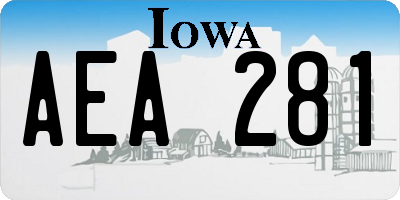 IA license plate AEA281
