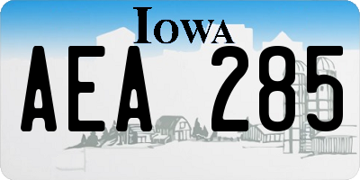 IA license plate AEA285