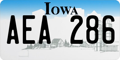 IA license plate AEA286