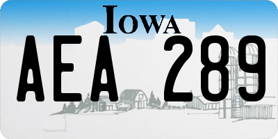 IA license plate AEA289
