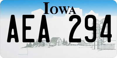 IA license plate AEA294