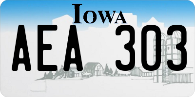 IA license plate AEA303