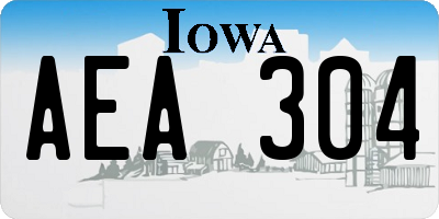 IA license plate AEA304