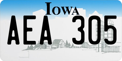 IA license plate AEA305