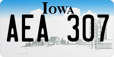 IA license plate AEA307