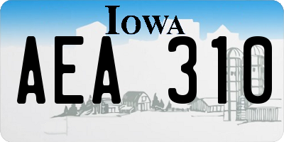 IA license plate AEA310