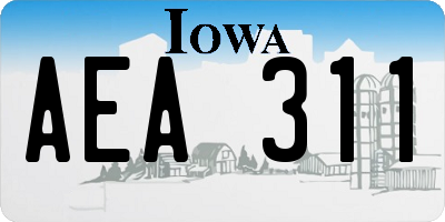 IA license plate AEA311