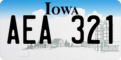 IA license plate AEA321