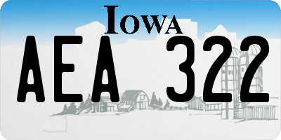 IA license plate AEA322