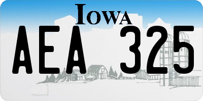 IA license plate AEA325