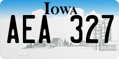 IA license plate AEA327