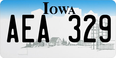 IA license plate AEA329