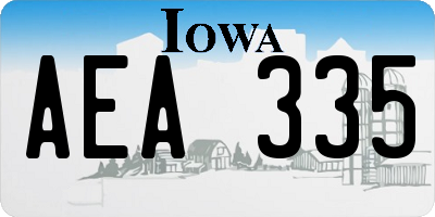IA license plate AEA335
