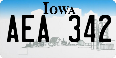IA license plate AEA342