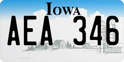 IA license plate AEA346
