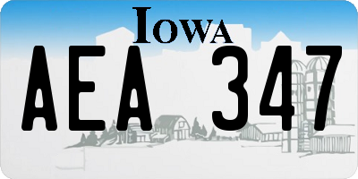 IA license plate AEA347