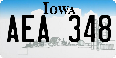 IA license plate AEA348