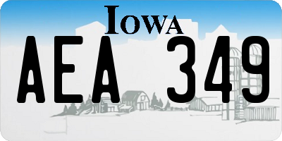 IA license plate AEA349