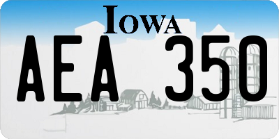 IA license plate AEA350