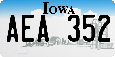 IA license plate AEA352