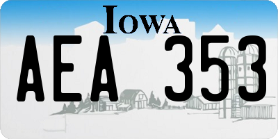 IA license plate AEA353