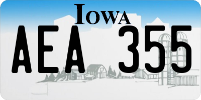 IA license plate AEA355