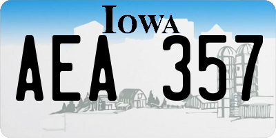 IA license plate AEA357