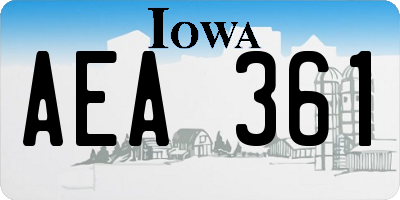 IA license plate AEA361