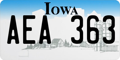 IA license plate AEA363