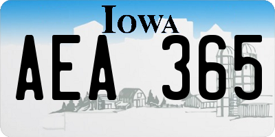 IA license plate AEA365