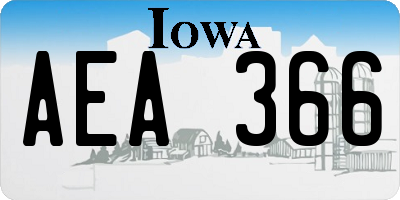 IA license plate AEA366