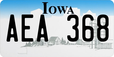 IA license plate AEA368