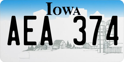 IA license plate AEA374