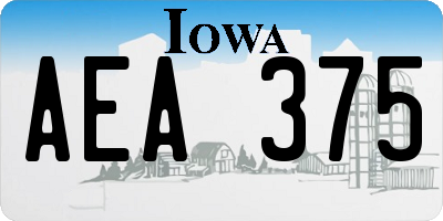 IA license plate AEA375